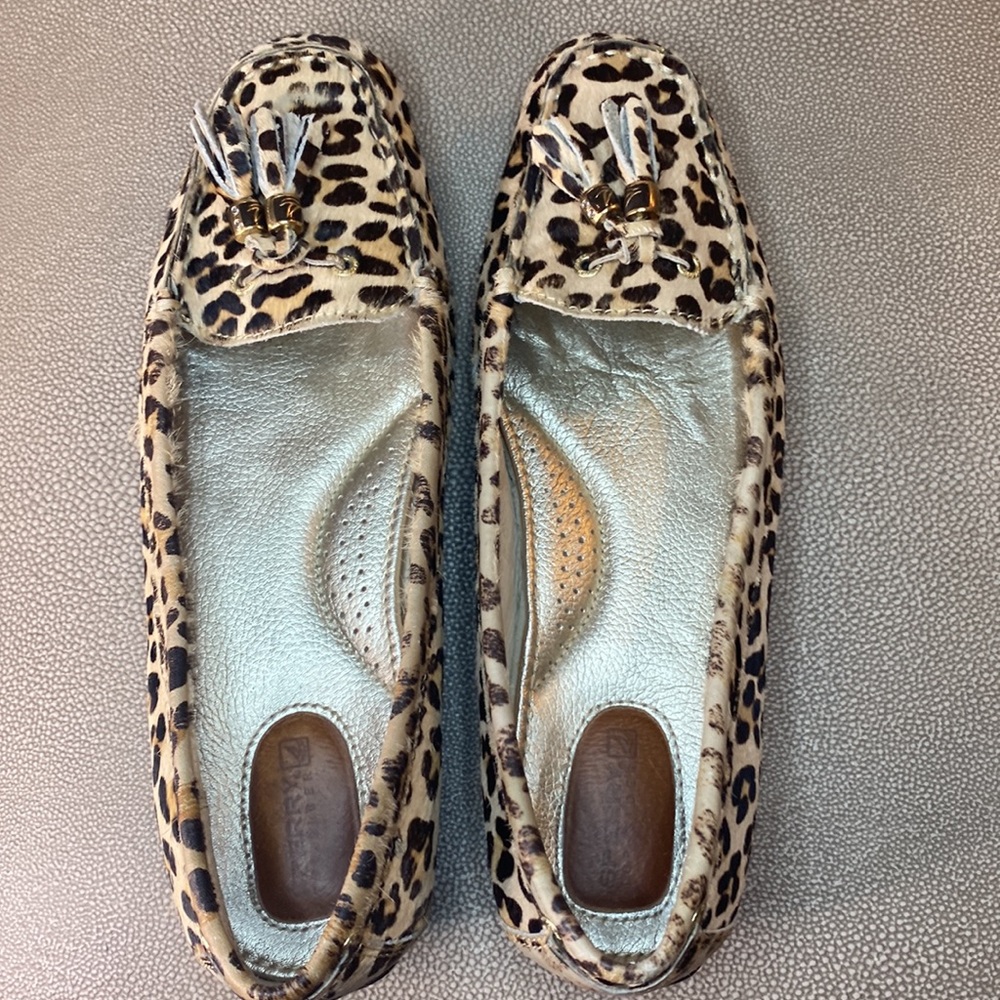 Sperry Top Sider Leopard Print Slip On Loafers Si… - image 2